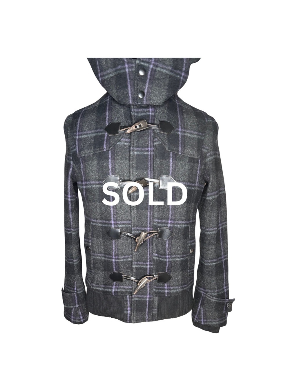 FINAL SALE 🚨 2000s Japanese Archive - Men’s Bigi Vkei Plaid Hooded Duffle Coat